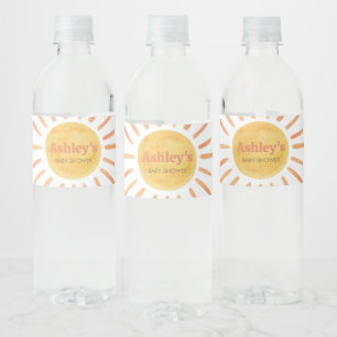 Rótulo De Garrafa De Vinho Retro Boho Sunshine Chá de fraldas