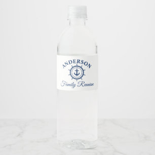 Rótulo De Garrafa De Vinho Reunião da Família Elm de Âncora Azul Marinho N