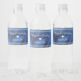 Rótulo De Garrafa De Vinho Rosa Azul Elegante Romântico Boho Floral Personali
