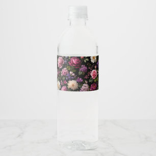 Rótulo De Garrafa De Vinho Rosa de Veludo Preto