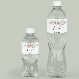 Rótulo De Garrafa De Vinho Rosas Gráficos De Creme Cor-de-Rosa Design Água Fl