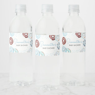 Rótulo De Garrafa De Vinho Rosquinhas azuis e Chá de fraldas Fralda