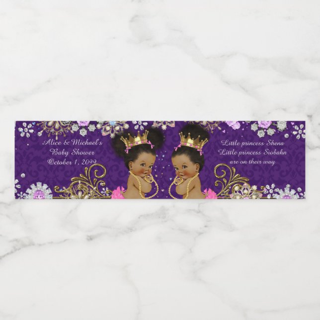 Rótulo De Garrafa De Vinho Rótulo da Garrafa-d'água gêmeo africano, étnico, r (Rótulo Único)