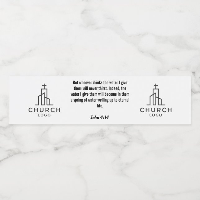 Rótulo De Garrafa De Vinho Rótulo de Água do John 4:14 (Rótulo Único)