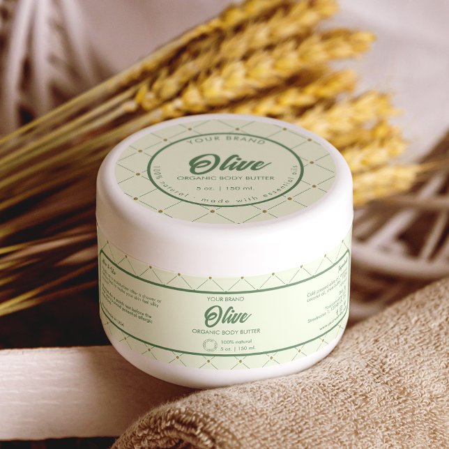 Rótulo De Garrafa De Vinho Rótulo de empacotamento de Jar Cosmético em Verde  (Criador carregado)