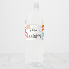 Rótulo De Garrafa De Vinho Rótulo de frasco de aniversário de carnaval bonito