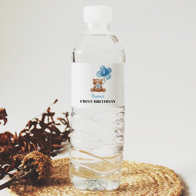 Rótulo De Garrafa De Vinho Rótulo do Frasco de Água do primeiro aniversario d (Criador carregado)