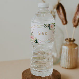 Rótulo De Garrafa De Vinho Rótulo do Frasco de Água Geométrica Verde e Dou