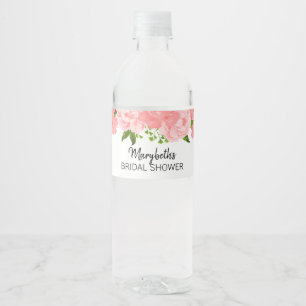 Rótulo De Garrafa De Vinho Rótulo do Frasco do Chá de panela Floral Coral Wat