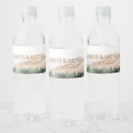 Rótulo De Garrafa De Vinho Rustic Luxe Nature Mountain Favor de Casamento