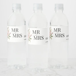 Rótulo De Garrafa De Vinho rustic watercolor floral bouquet