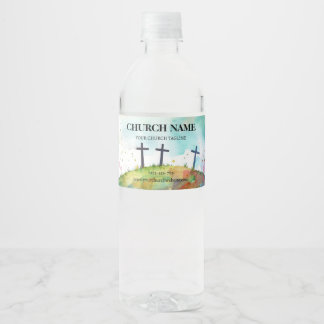 Rótulo De Garrafa De Vinho Sacred Hill Watercolor Grace Church Water Label
