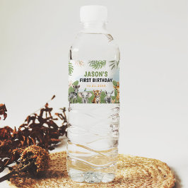 Rótulo De Garrafa De Vinho Safari Wild One 1rua Aniversário