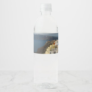 Rótulo De Garrafa De Vinho Santorini à Luz da Tarde
