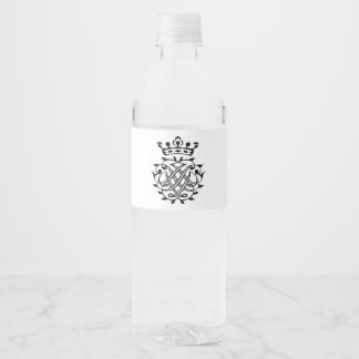 Rótulo De Garrafa De Vinho Selo Brasão Monograma Insígnia de Johann Sebastian