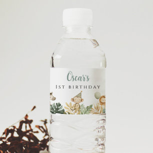 Rótulo De Garrafa De Vinho Selva Animal Safari de Decor Selvagem de Festa de 