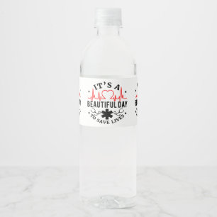 Rótulo De Garrafa De Vinho Seu um dia bonito para salvar vidas Party