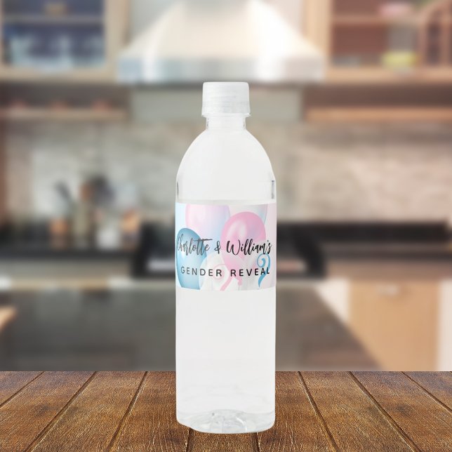 Rótulo De Garrafa De Vinho Sexo revela balões de menininhas azuis cor-de-rosa (Criador carregado)