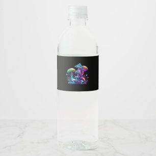 Rótulo De Garrafa De Vinho Shroom Místico - Whimsigoth E Witchcore Wonderl