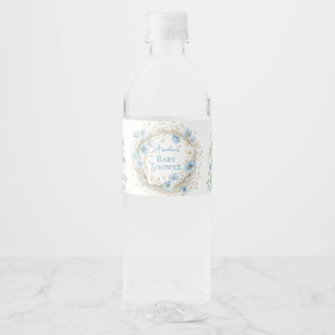 Rótulo De Garrafa De Vinho Silly Goose Fita Azul & Floral Comida e Bebida
