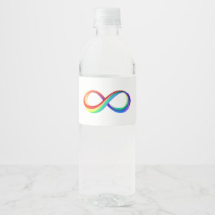 Rótulo De Garrafa De Vinho Símbolo de Infinidade Arco-Íris em Camadas