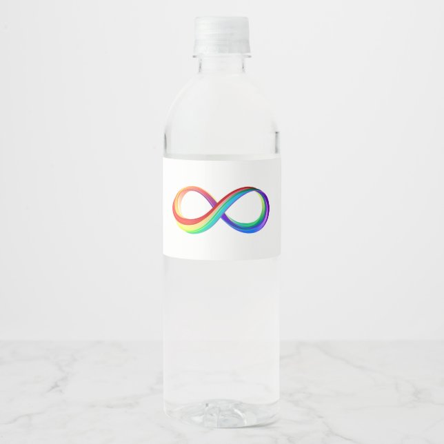 Rótulo De Garrafa De Vinho Símbolo de Infinidade Arco-Íris em Camadas (Frente)