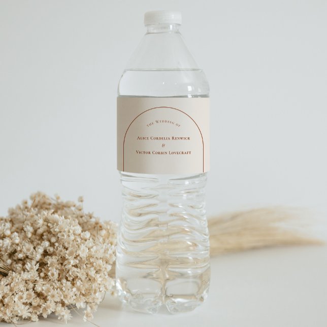 Rótulo De Garrafa De Vinho Simple Boho Arch Ivory Wedding (Criador carregado)