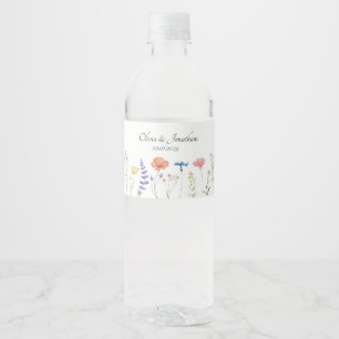 Rótulo De Garrafa De Vinho Simples Watercolor Flores Selvagens Wallpaper Casa
