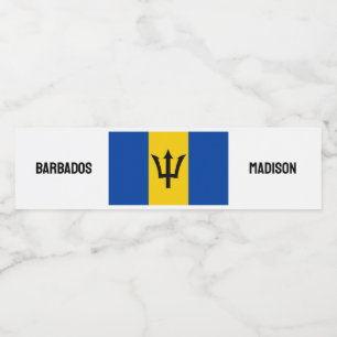 Rótulo De Garrafa De Vinho Sinalizador de Barbados de Nome Personalizado