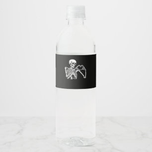Rótulo De Garrafa De Vinho Skeleton Heart Hands Sinal Halloween Costume Trend