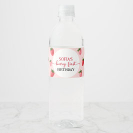 Rótulo De Garrafa De Vinho Strawberry Berry Primeiro Aniversário