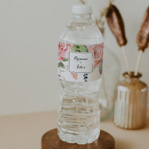 Rótulo De Garrafa De Vinho Summer Breeze Calliografia Floral Casamento 