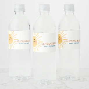 Rótulo De Garrafa De Vinho Sunshine Vem o Chá de fraldas do Filho