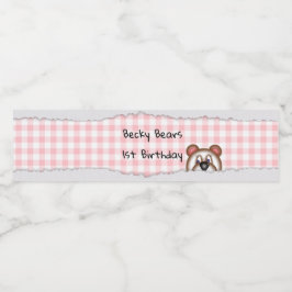 Rótulo De Garrafa De Vinho Teddy Bear Peekaboo aniversário