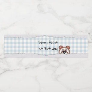 Rótulo De Garrafa De Vinho Teddy Bear Peekaboo aniversário