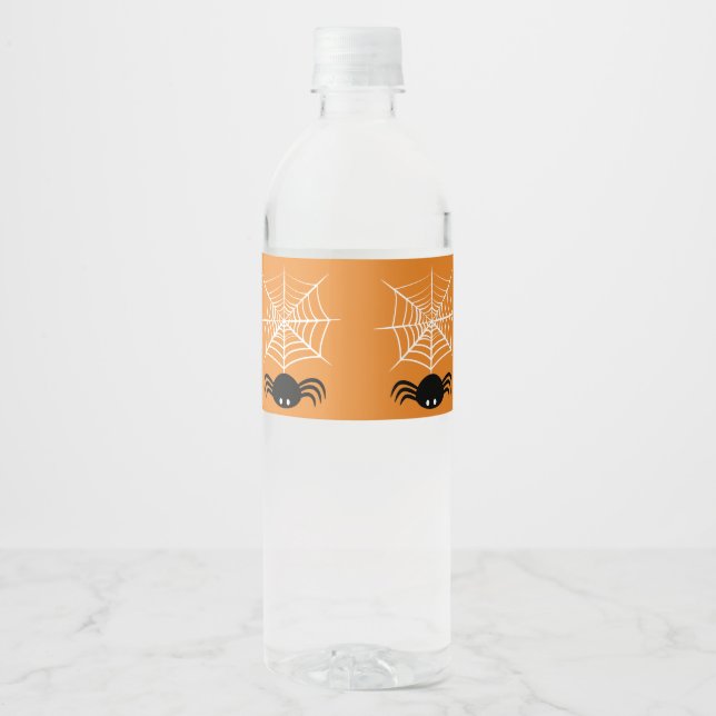 Rótulo De Garrafa De Vinho Teia de Aranha de Halloween (Frente)