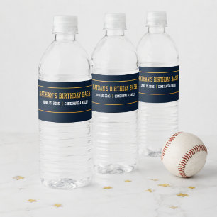 Rótulo De Garrafa De Vinho Tema de festa de aniversário de beisebol