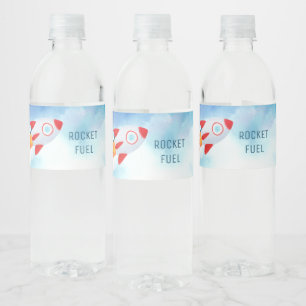 Rótulo De Garrafa De Vinho Tema espacial primeiro aniversario do Foguete do E