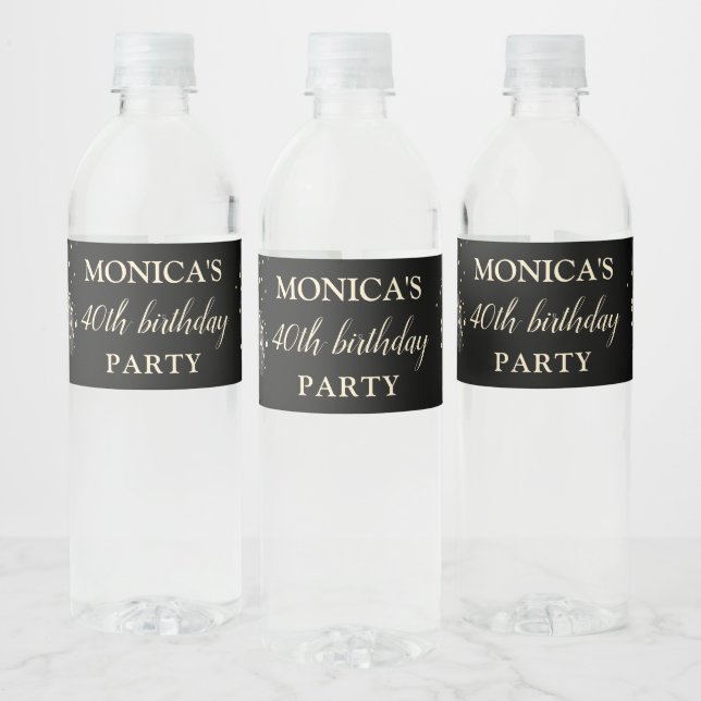Rótulo De Garrafa De Vinho Todo caso negro minimalista de aniversário persona (Garrafas)