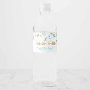 Rótulo De Garrafa De Vinho Twinkle Twinkle Pequena Estrela Azul e Dourada