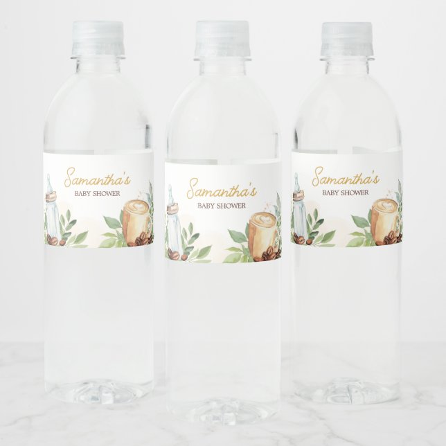 Rótulo De Garrafa De Vinho Um bebê está criando café (Garrafas)