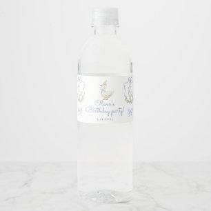 Rótulo De Garrafa De Vinho Um Ganso Bobo Arco Azul crista Aniversário Vintage