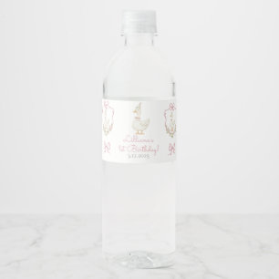 Rótulo De Garrafa De Vinho Um Ganso Bobo Rosa Aniversário