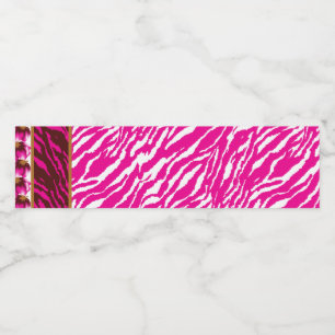 Rótulo De Garrafa De Vinho Um intrincado padrão floral em rosa e branco, arte