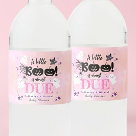 Rótulo De Garrafa De Vinho Um Pequeno Boo | Chá de fraldas Halloween Girl