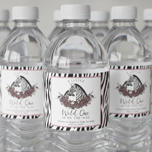 Rótulo De Garrafa De Vinho Um Pequeno Estampado de Zebra Selvagem