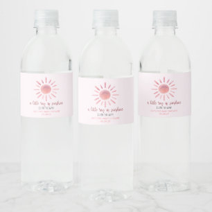 Rótulo De Garrafa De Vinho Um Pequeno Raio Sol Rosa Chá de fraldas Sol