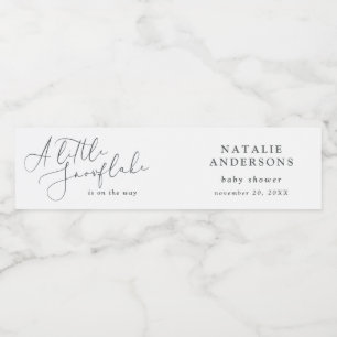 Rótulo De Garrafa De Vinho Uma pequena festa de chá de fraldas de inverno com