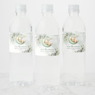 Rótulo De Garrafa De Vinho Urso de pelúcia verde-eucalipto-dormindo sobre a l