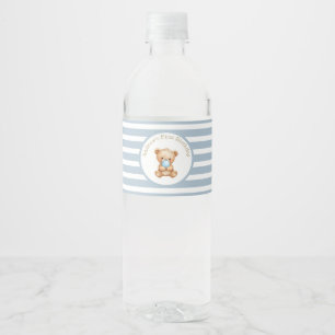 Rótulo De Garrafa De Vinho Urso de Teddy com Listras Minimalistas